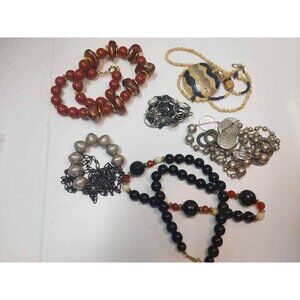 Lot of 6 Necklaces different materials, Boho / Retro